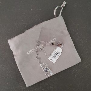 Michael Kors silver MK pendant necklace